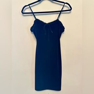 Urban Outfitters Soft Black Velvet Mini Dress Small
